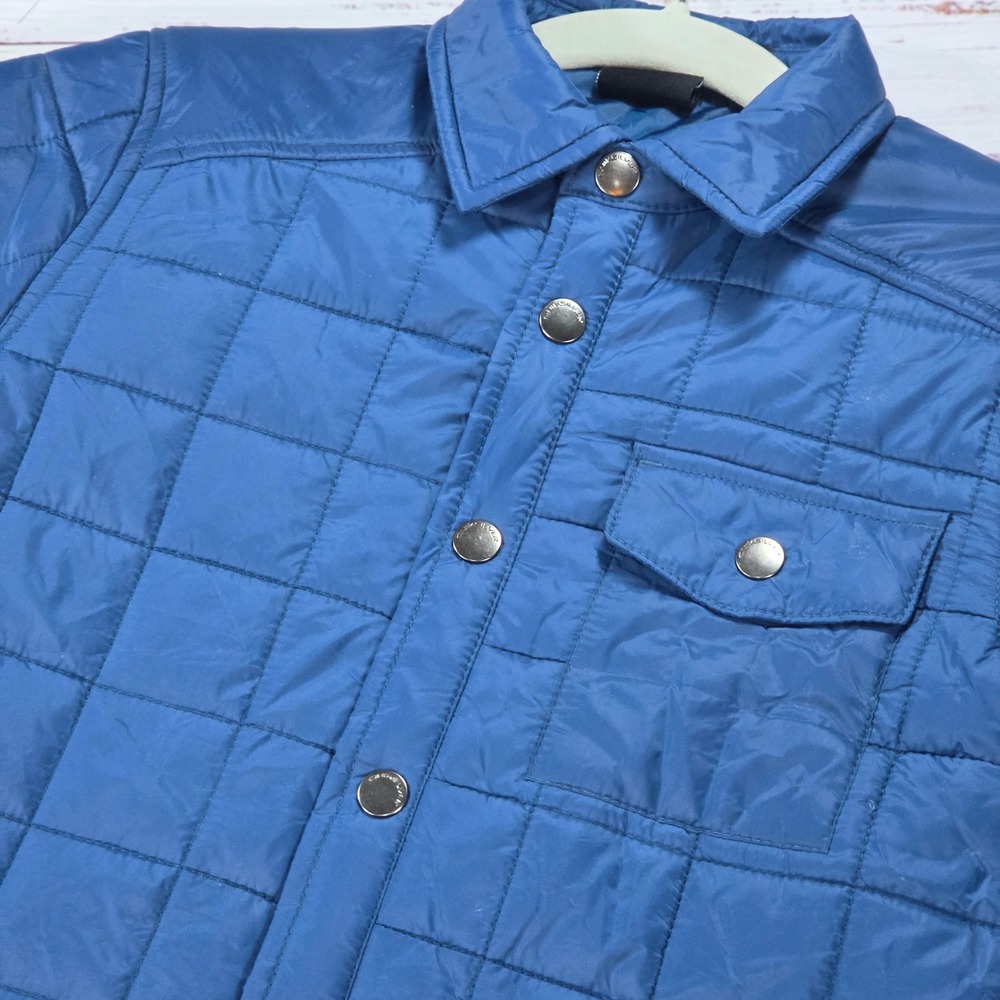 Quiksilver Quilted Jacket Kids XS 5/6 Blue Excellent Snap Front Lightweight